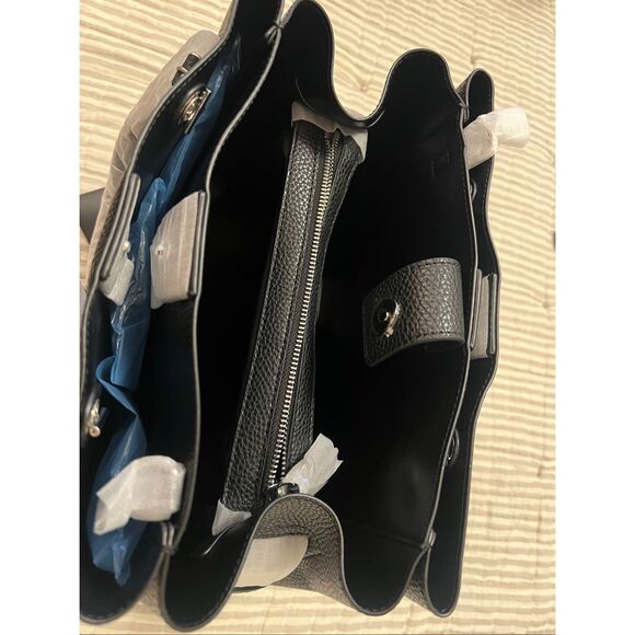 Emporio Armani Palmellato Leather-Effect Shopper Bag with Eagle Charm - Picture 16 of 16